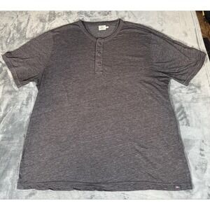 Faherty Shirt Mens 2XL Gray Short Sleeve Henley Lightweight Jersey Casual Tee